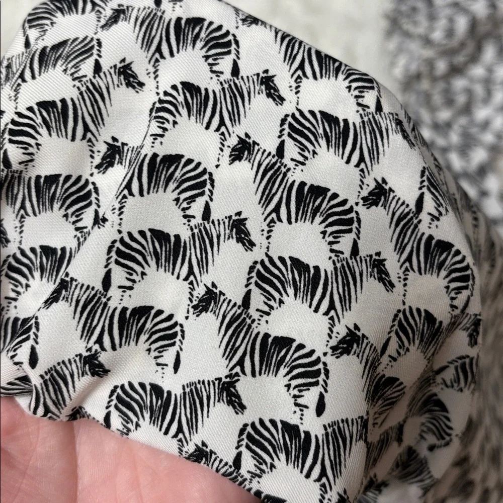 Free People Black And White Zebra Cropped Off The Shoulder Top S 100% Rayon